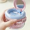 Portable Denture Cleaning Box Featuring Mirror Compartment Hand Cranked Retainer Organizers