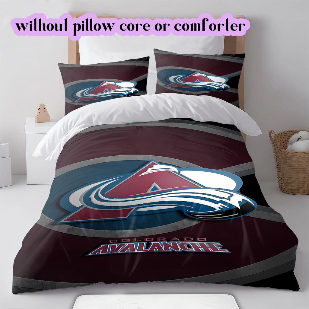 Set Copripiumino Trapuntato con Motivo Logo Hockey su Ghiaccio Federa Decorazione per la Casa Regalo di Compleanno (1* copripiumino + 2* federe, senza imbottitura)