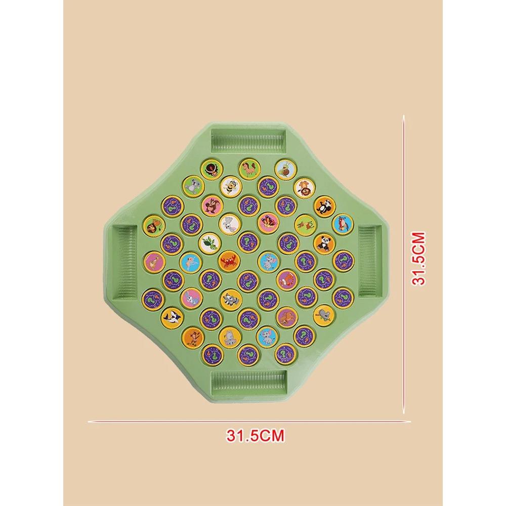 Montessori Children Educational Board Game 2 Player Fruit Animal Flip Chess Memory Game Fun Family Game Party Toys Puzzle Game