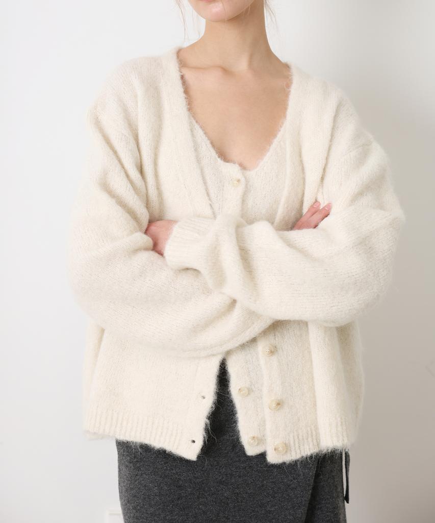 Daenkeudieo Hairy Alpaca Boxy Cardigan - I