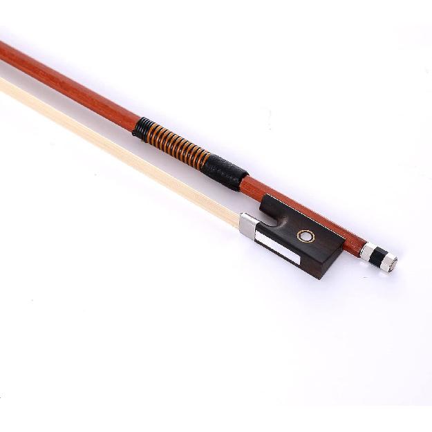 AMZZ 4/4 Full Size Violin Bow – Octagonal Brazilwood Stick, Mongolian White Horsehair, Handmade, Lightweight & Balanced for Intermediate & Advanced