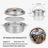 CLS 4.3L Stainless Steel Outdoor Steamer Pot - Portable for Rice, Noodles, Soup Cooking, with Steaming Basket