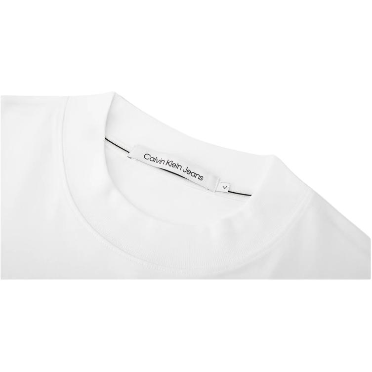 Calvin Klein Solid Color Letter Logo Print Short Sleeve T-Shirt Men Tops White J323378-YAF