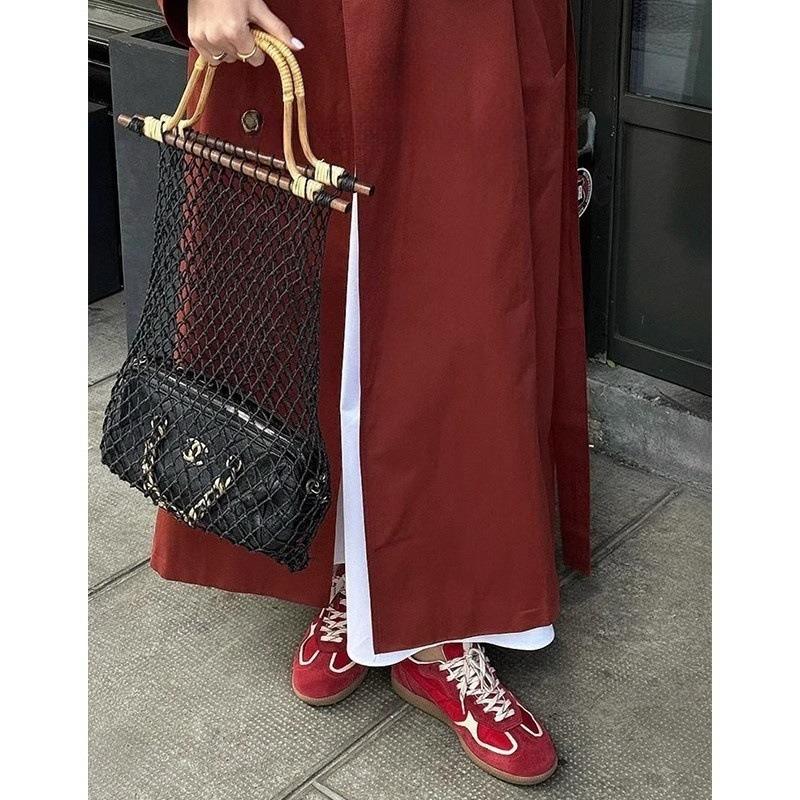 Cowhide version of Mas red women's versatile platform color matching casual sports shoes lace-up board shoes genuine leather