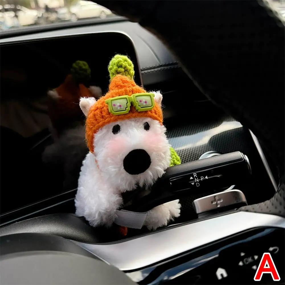 Car Mounted West Highland Accessories Car Gear Shift Decorations, Dog Turn Ornaments Dolls Rearview Signal Mirror Wiper Dol X3M6