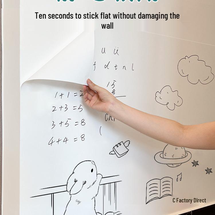 Removable Erasable Whiteboard Wall Sticker - Perfect for Graffiti or Writing In Kids' Rooms or Bedrooms.