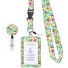 Badge Holder with Retractable Reel Clip And Lanyard ID Card Holder for Nurses Teachers Students Worker