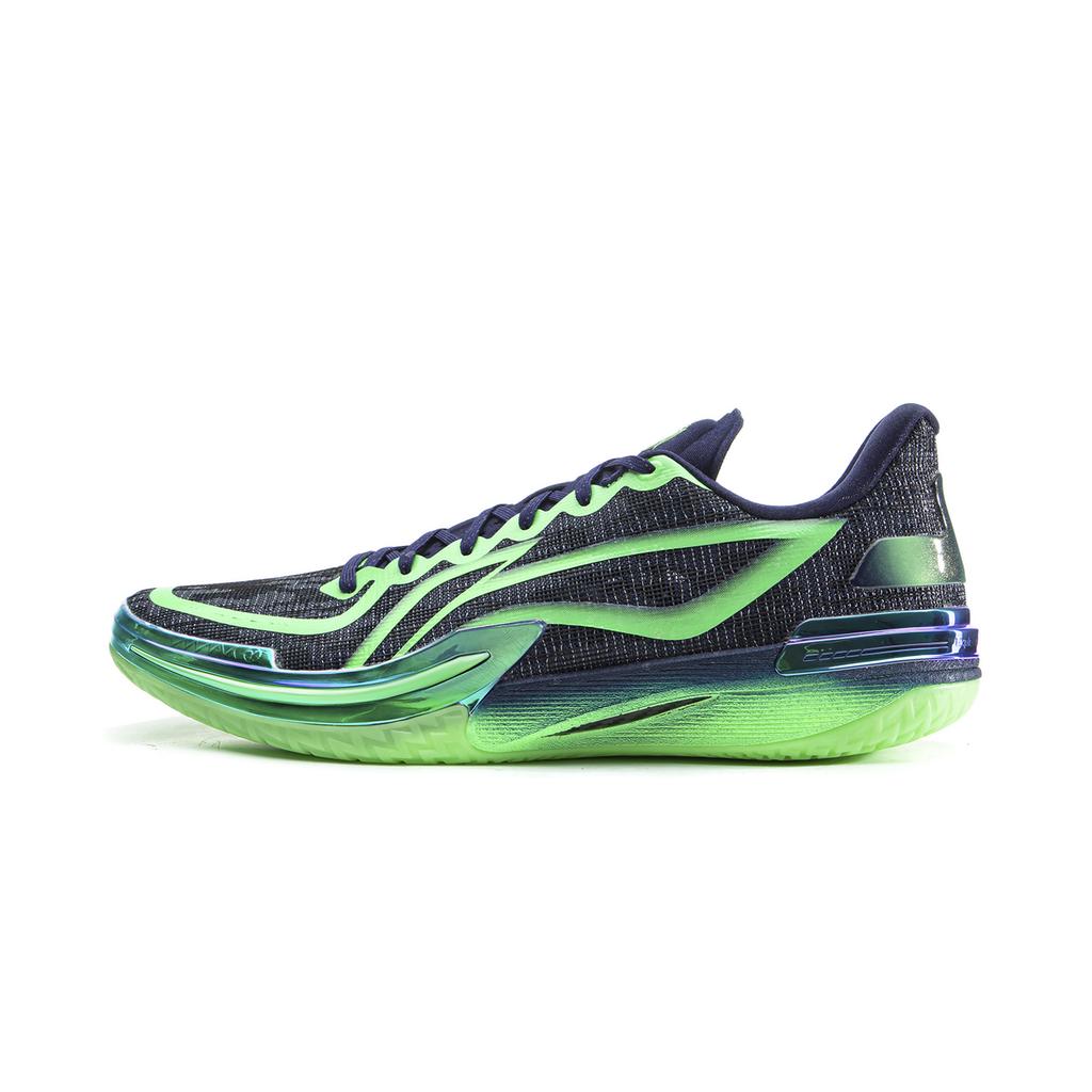 New LINING Gamma Basketball Shoes Men's Low top Black Green ABAV035-25