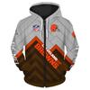 Herren Damen NFL Kapuzen-Reißverschluss-Sweatshirt Digitaldruck Lockerer Schnitt Freizeit-Sportbekleidung Alles