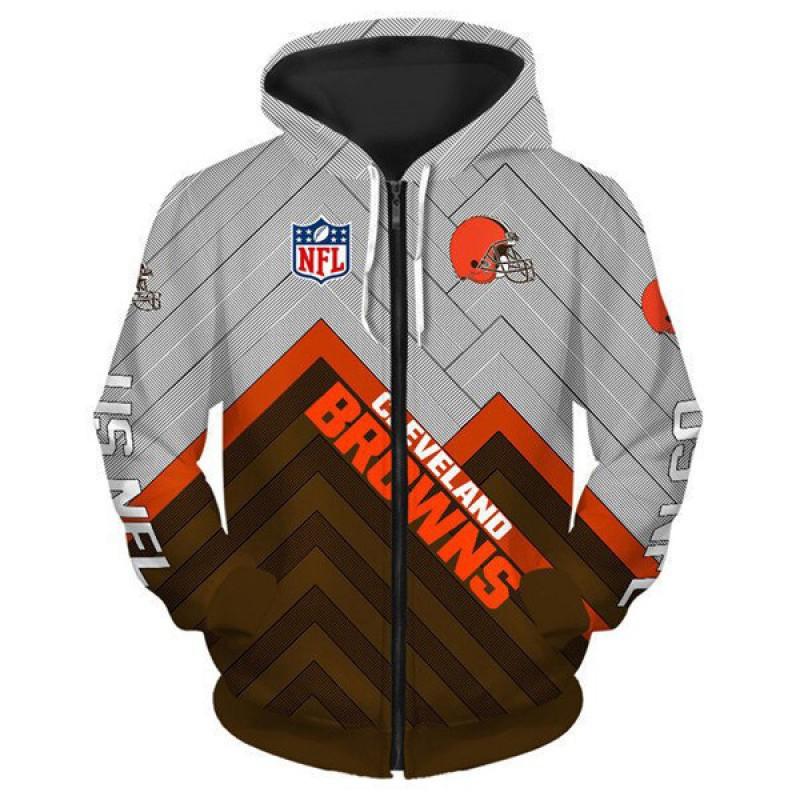 Herren Damen NFL Kapuzen-Reißverschluss-Sweatshirt Digitaldruck Lockerer Schnitt Freizeit-Sportbekleidung Alles