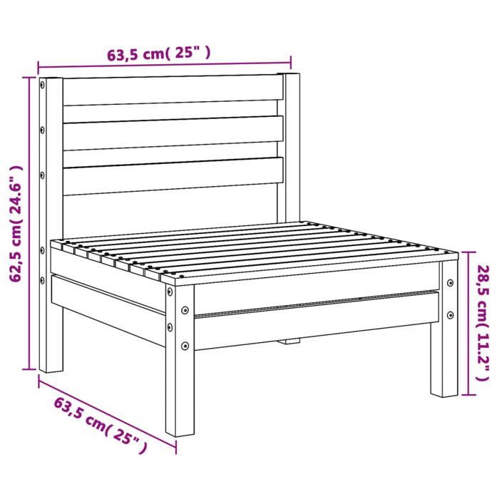 VidaXL Canapé de Jardin sans Accoudoirs, Siège avec Dossier, Meuble de Terrasse Patio Arrière-cour Extérieur, Cire Marron 837995