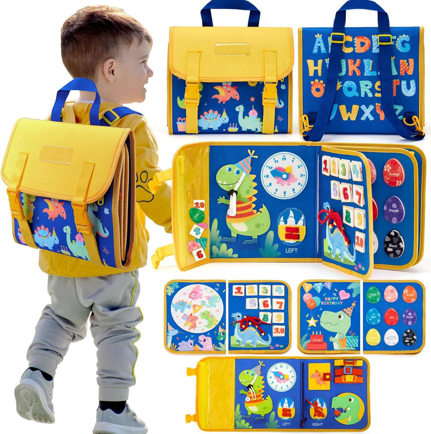 Peuter Drukke Bord Activiteit Baby Sensorisch Montessori Speelgoed Met Gespen Educatief Reis Speelgoed Voor Het Leren Van Fijne Motoriek