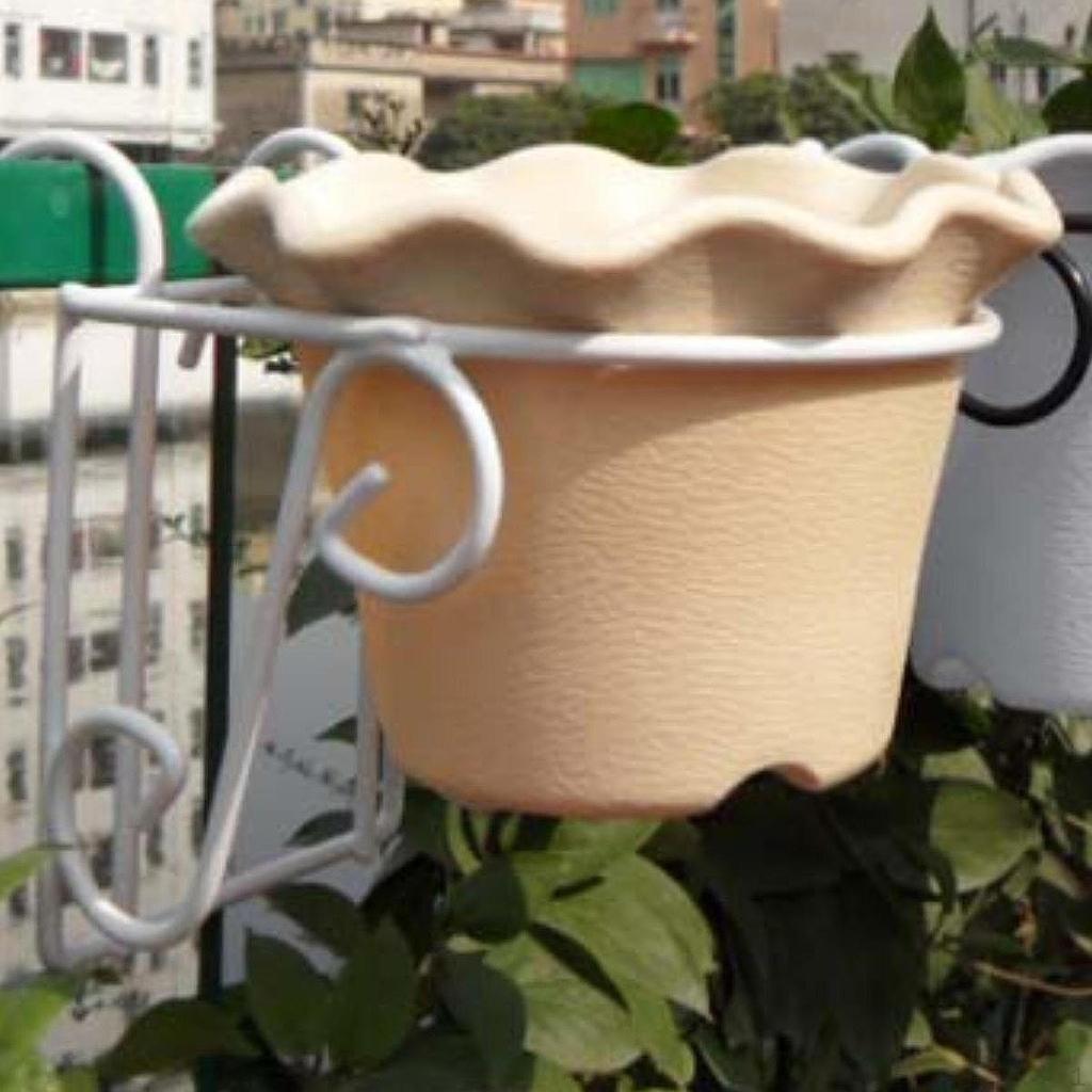 Railing Flower Pot Hanging Basket Planter Iron Art,Multipurpose,Potted Display Rack