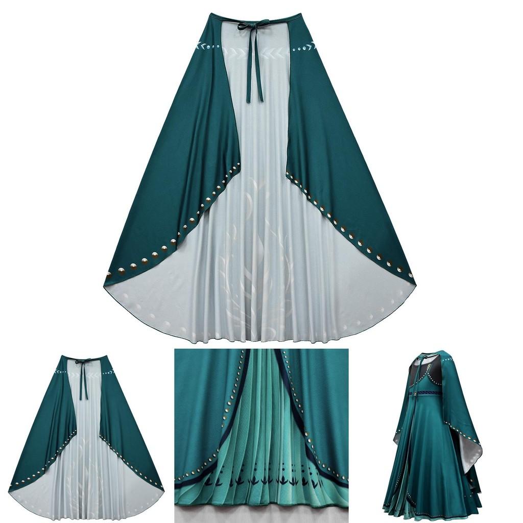 Kids Frozen Anna Cosplay Costume Dress Cloak Outfit Fancy Dress Party Roleplay