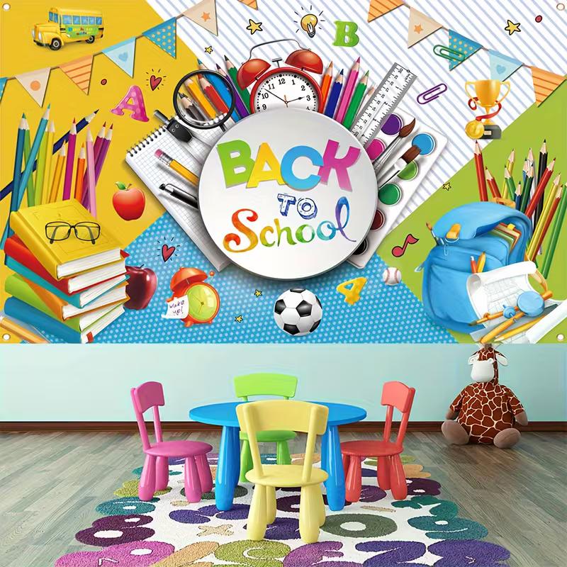 Vibrant School Theme Banner, Back To School Photo Booth Decor