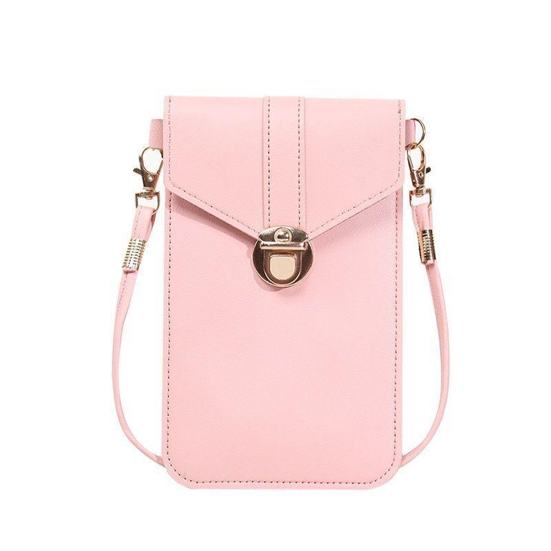 Stylish And Versatile Pu Phone Bag For Women Touchscreen Hook Mini Fashionable Student Multipurpose Wallet Arrival)