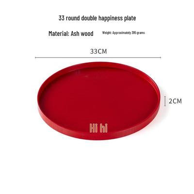 ZISIZ Wooden Round Serving Tray (2-Pack)