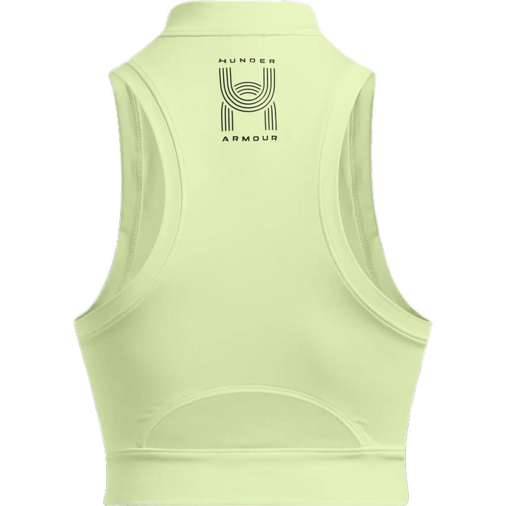 Under Armour Run Anywhere Solid Color Half-Zip Short Lightweight Dry Comfortable Breathable Vest Women vests Vintage-Light-Green 1386344-383