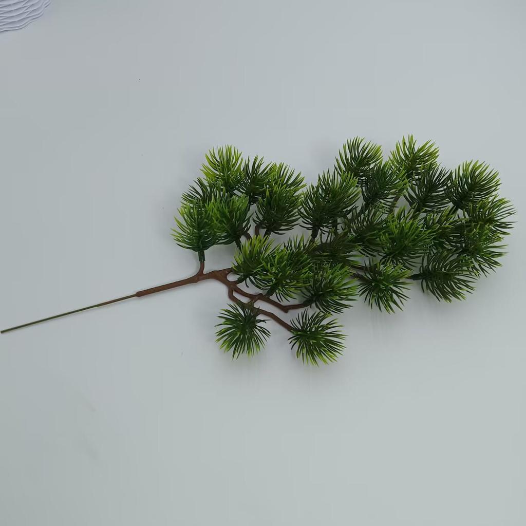 Artificial Pine Needle Branches and Cypress Tree - Green Potted Landscape Decor
