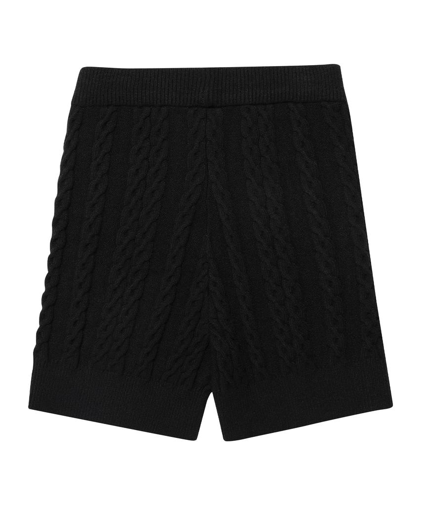 AMES-WORLDWIDE Cable Knit Short Pants Black