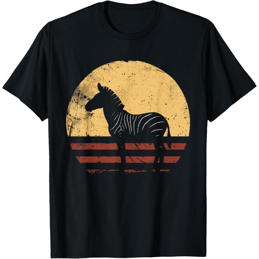Футболка Zebra Vintage Retro Sunset 70-х 80-х годов для любителей смешных диких животных XXXXXL чёрный
