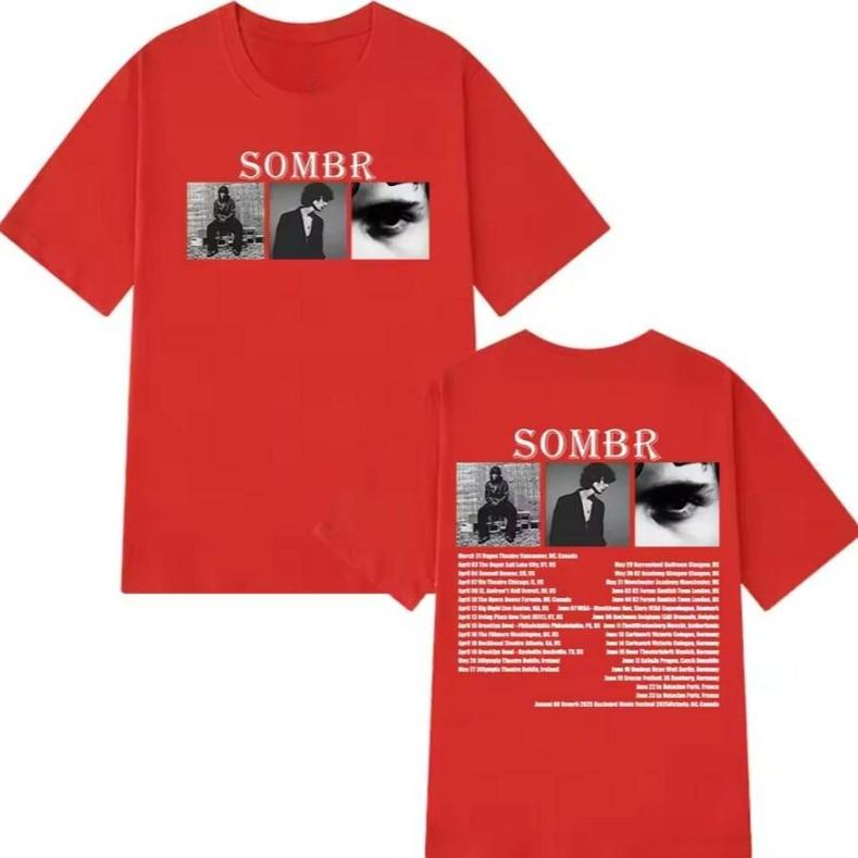 2026 Summer Fashion Trendy Tee Men Women Vintage Top Sombr Tour T-shirt Hip Hop Streetwear Oversized Tshirt Short Sleeve Casual Clothing