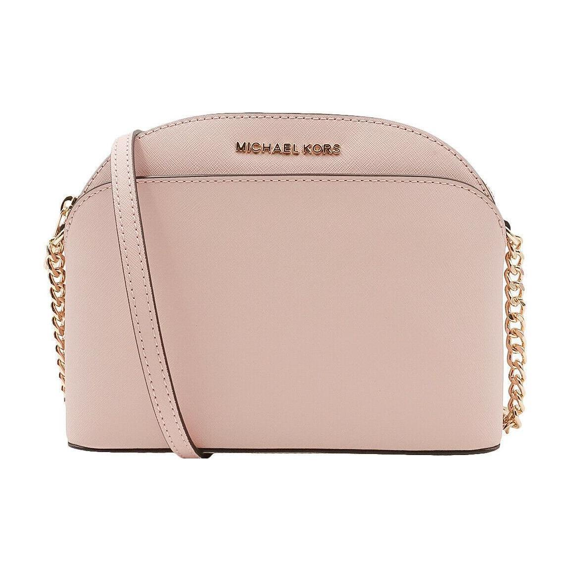 

New MICHAEL KORS Leather Dome Bag Crossbody Bag Women s Cream Pink 35S9GTVC2L-POWDER-BLUSH 24.1*7.1*17.0CM