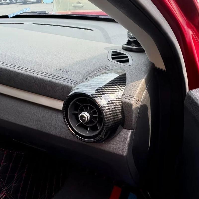 LHD RHD ABS Carbon Fiber Front Side Dashboard Air Conditions Outlet Cover AC Vent Frame Trim For MG ZS EV 2018 - 2024 Interior