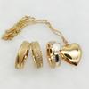 24 Carat Gold Plated Rings Jewelry Pendant Necklace Girls Wedding Engagement Bridal Sets Couples 24k Gold Plated Cz Diamond Ring