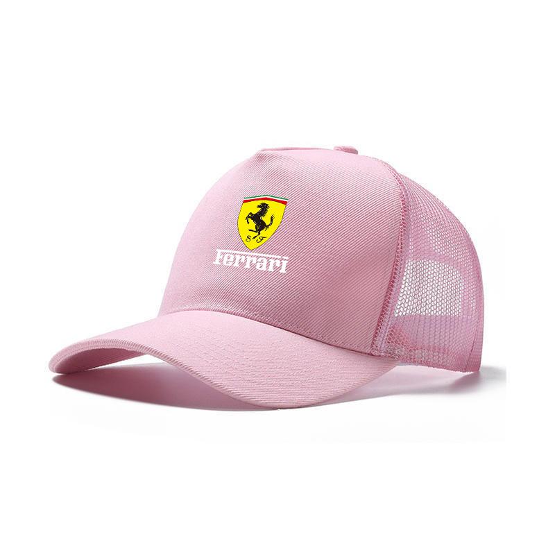 

Summer Mesh Baseball Cap Men Snapback Hat Casual Breathable For Ferrari F430 Stradale Roma 488 Spider SF90 LaFerrari Portofino