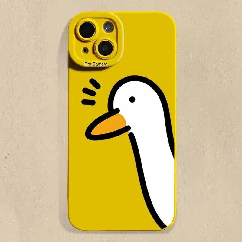 

Забавный чехол для телефона с мультяшной уткой для iPhone 15141311Pro Max 12 Pro Max 13 Mini 78 Plus X XS Max SE 2020, противоударный мягкий чехол