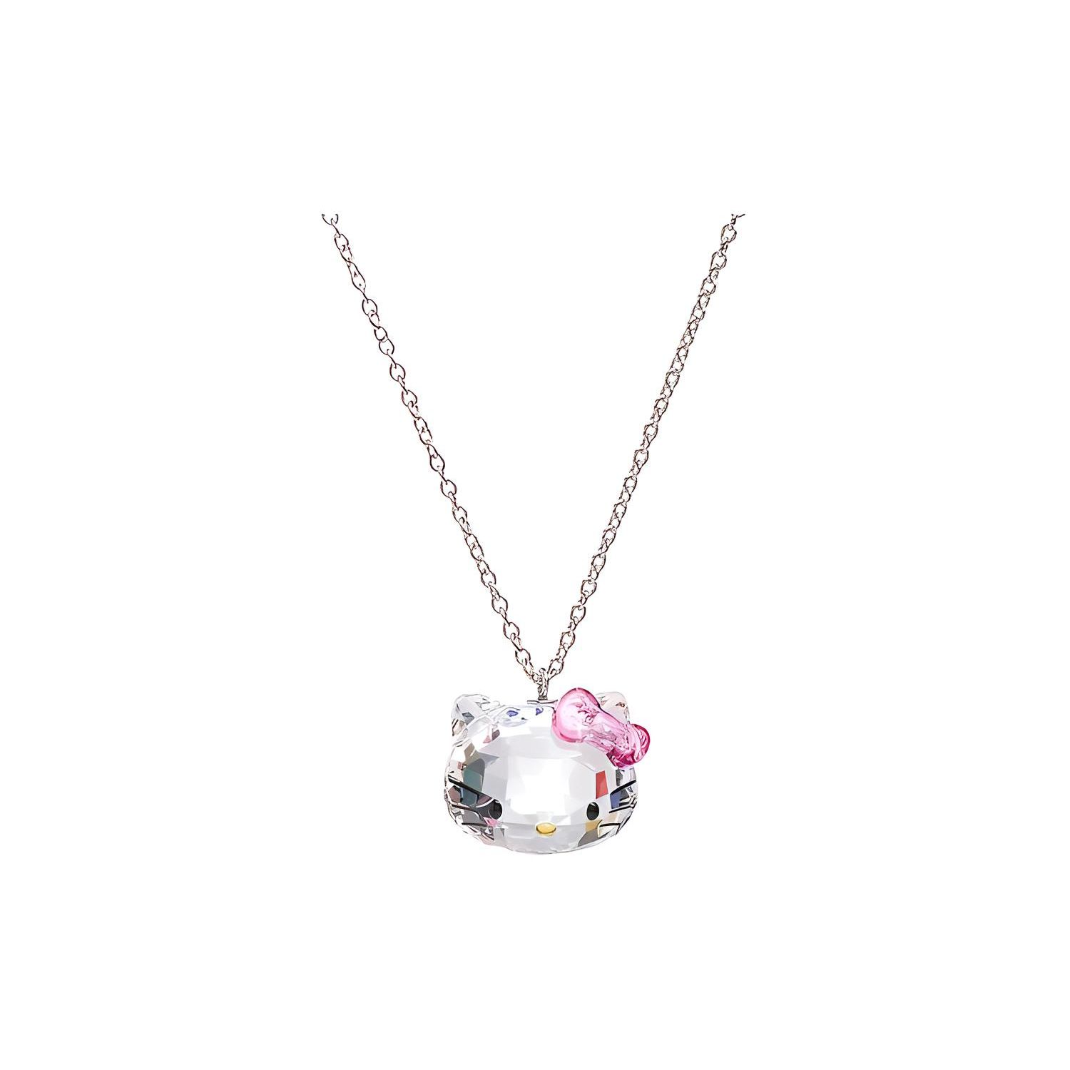 Swarovski Hello Kitty Sweet Cute Crystal Necklace Women necklace 1100031 Silver,F