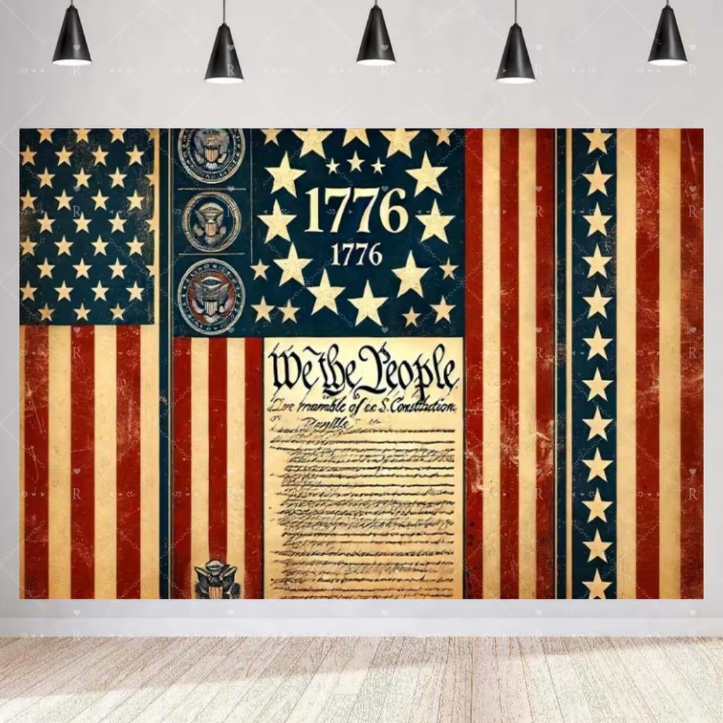 American Independence Day Theme Festival Party Decorations 250th Anniversary Celebration Cup Plate Tableware Background Supplies