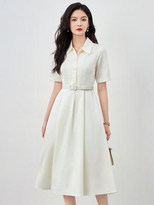 French Chic Women's Summer Slimming Waist-Hugging Dress