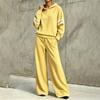Women's Two Piece Outfit Hooded Sweatshirt Wide Leg Pants Casual Sporty Set
