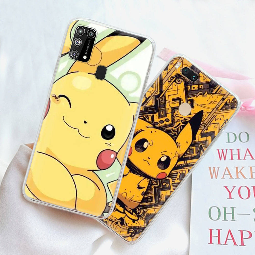 Transparent Case for Samsung A04 A14 A23 A34 A54 M23 M33 M52 M53 Realme Narzo 50 50I 50a Prime C35 C55 C30S 10 9 Pro K-86 Pikachu