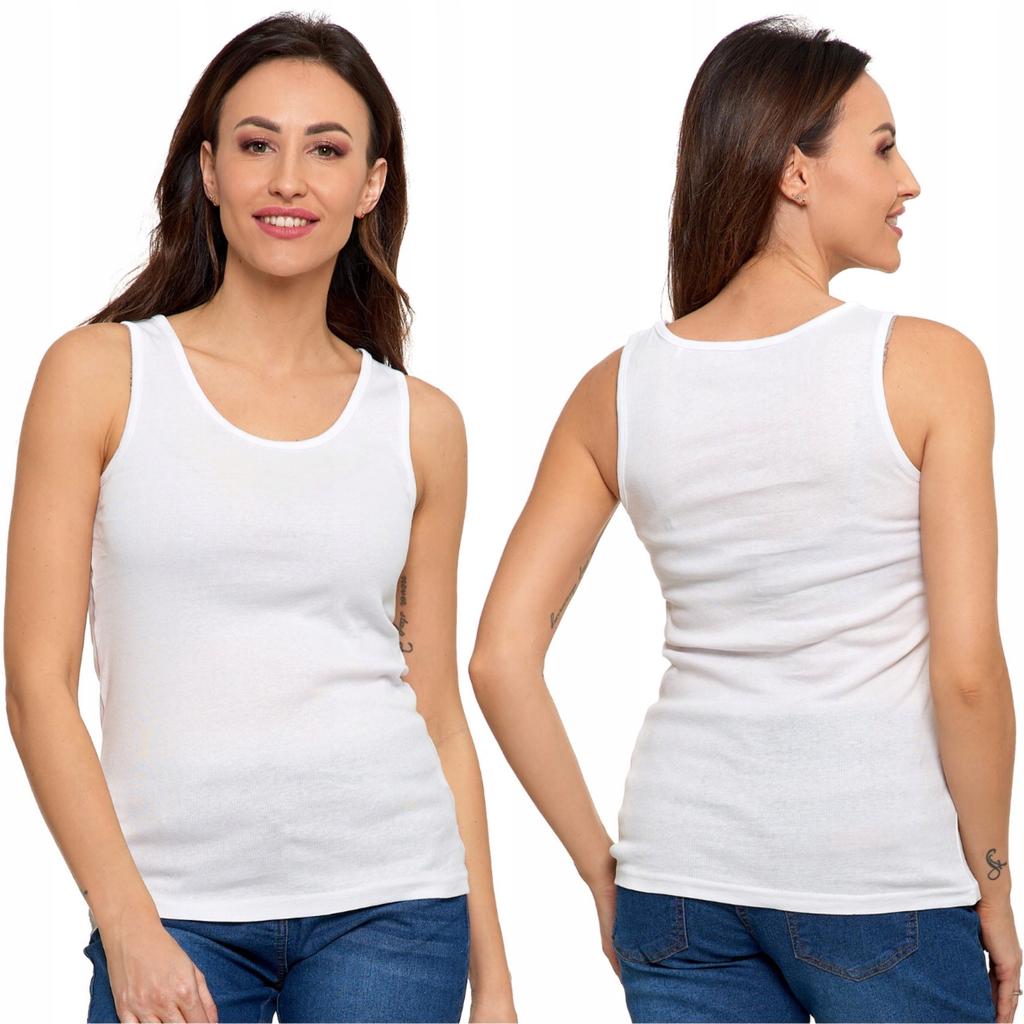 Women's Cotton Tank-Top T-shirt with Straps Classic MORAJ M white