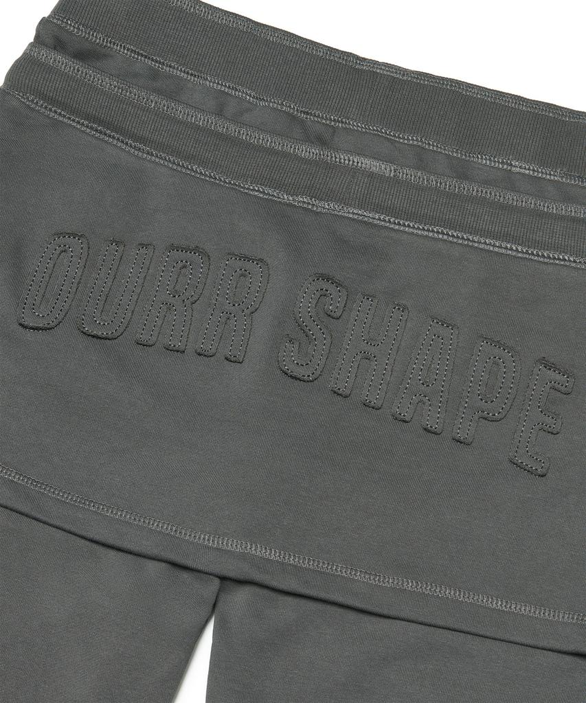AWOSWEIB Double Waist Skirt Pants - Charcoal