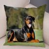 Doberman Pinscher Cushion Cover Both Sided Print Decor Pet Dog Animal Pillow Case for Car Sofa Home Soft Plush Throw Pillowcase