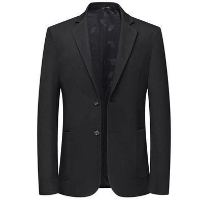 Men's Black Plus Size Casual Suit Jacket - Fat Brother 2024 Autumn Collection