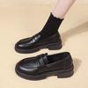 Japanese Small Leather Shoes Women's Spring New British Style Black Platform Loafers Retro