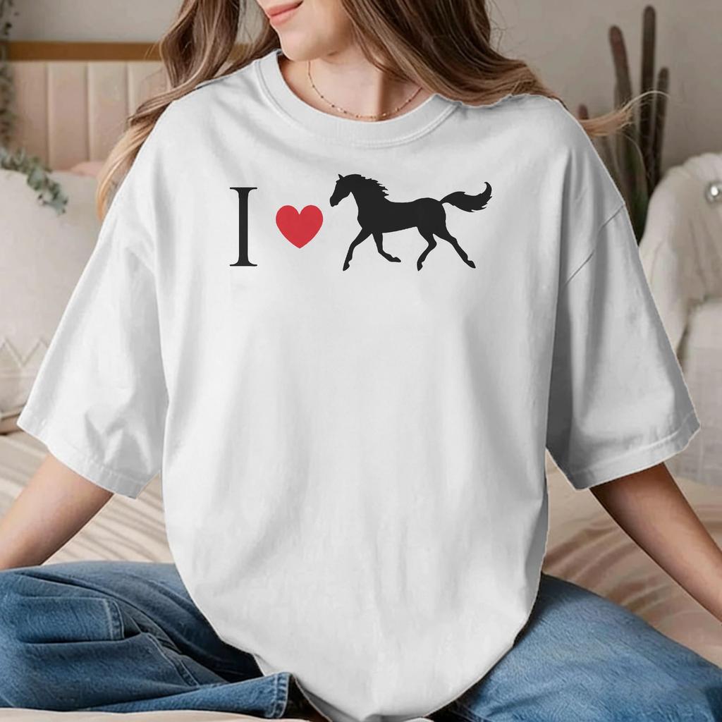 Animal Horse TShirts for Unisex Unisex Equestrian Race Racing Pure Cotton Tee Shirt Crewneck Short Sleeve T Shirt Unique Clothes