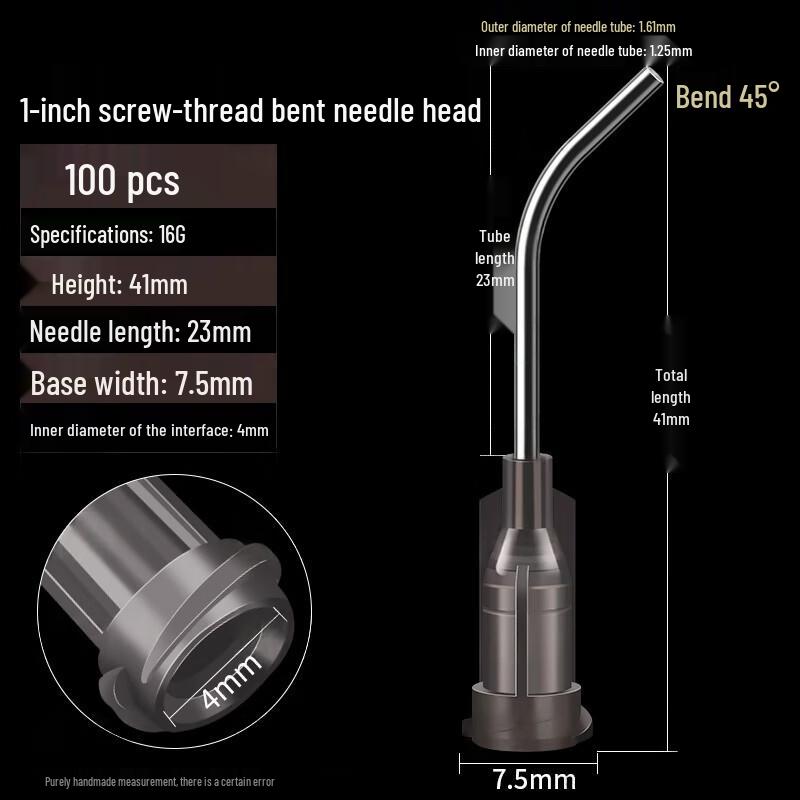 Stainless Steel 45-Degree Bent Dispensing Needle