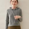 Women's Cashmere Hoodie: Solid Color Loose Slimming Pullover Knit Sweater for Autumn/Winter Outerwear