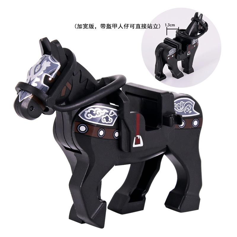 Three Kingdoms General Mounts Series War Horse Wide Edition Wavan Horse Liaoyuan Fire Children'S Assembling Building Block Toy Bag