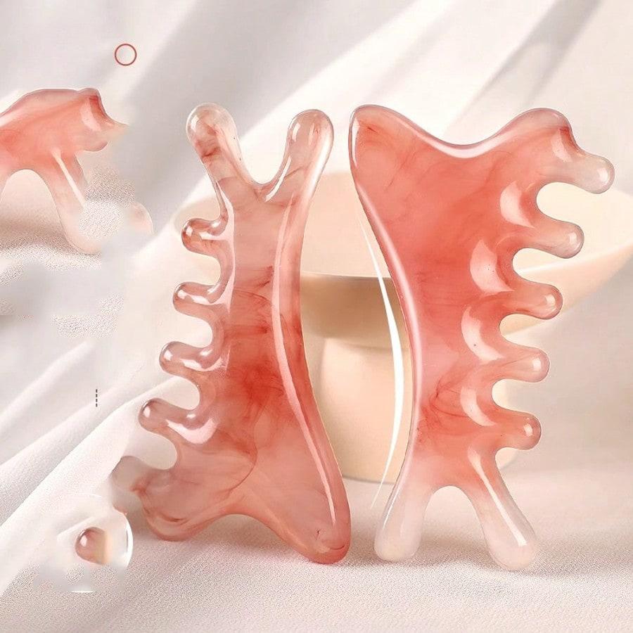 Pink 4-in-1 Scalp Massage Comb for Face Eye Nose Relief Stress Relieve Meridians Stimulation Hair Care Tool