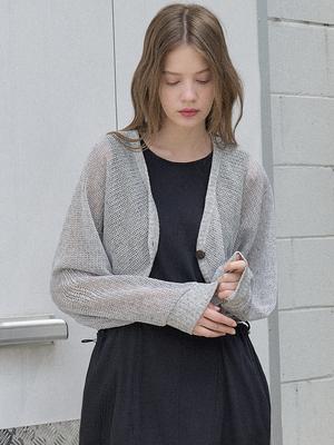 Avant-G Linen Summer Knit Bolero - Gray