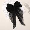 Fashion Chiffon Bow Hair Clip Elegant Women Solid Spring Clip Hair Pin Retro Bow Hairpins Simple Headband Girls Hair Accessories