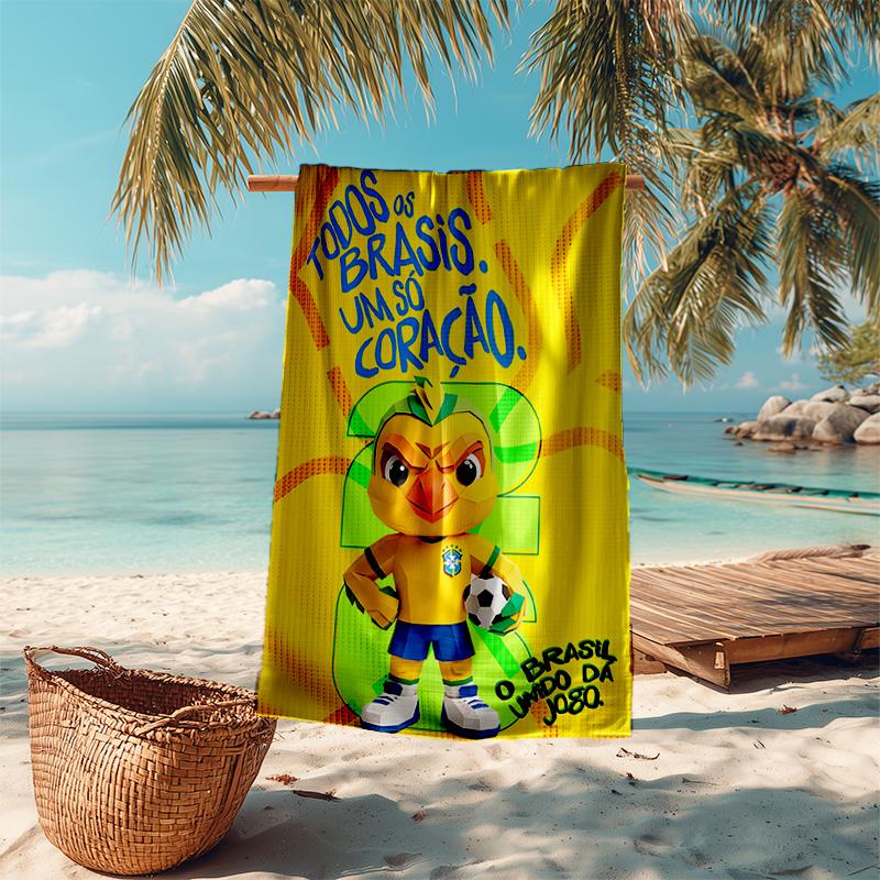 1pc Brazilian Unity Mascot Cartoon Quick Dry Microfiber Bath Towel for Swimming Surfing Camping Unisex Holiday. SJT7201115