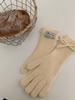 Bow Knitted Gloves Autumn and Winter Riding Can Touch the Screen To Keep Warm, Solid Color Adult Versatile Women's New Multi-color